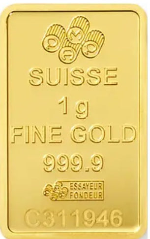 1 g PAMP Fortuna Gold Bar (.9999 Fine) Veriscan