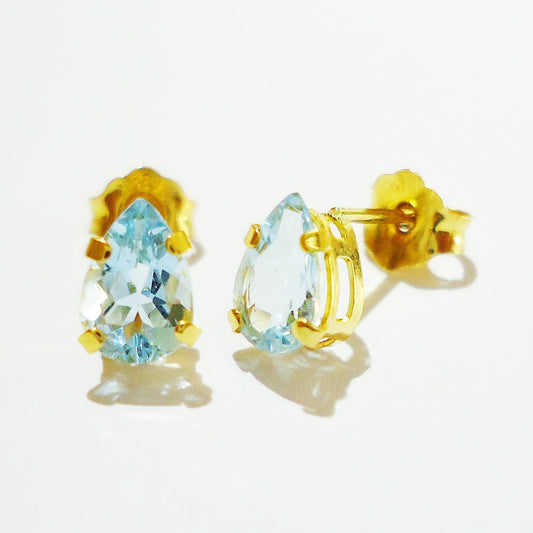 *Earrings* Aquamarine Pear-cut Earrings in 18K Gold